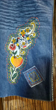 Load image into Gallery viewer, Upcycled/Repurposed Levi's Tattoo Jeans